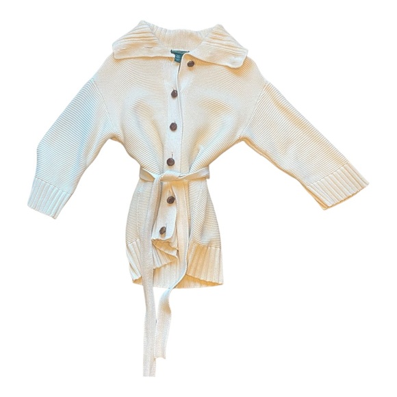 Ralph Lauren Cream Ivory Preppy Sailing Cardigan w/Brown Turtle Buttons Size XS - Picture 5 of 9